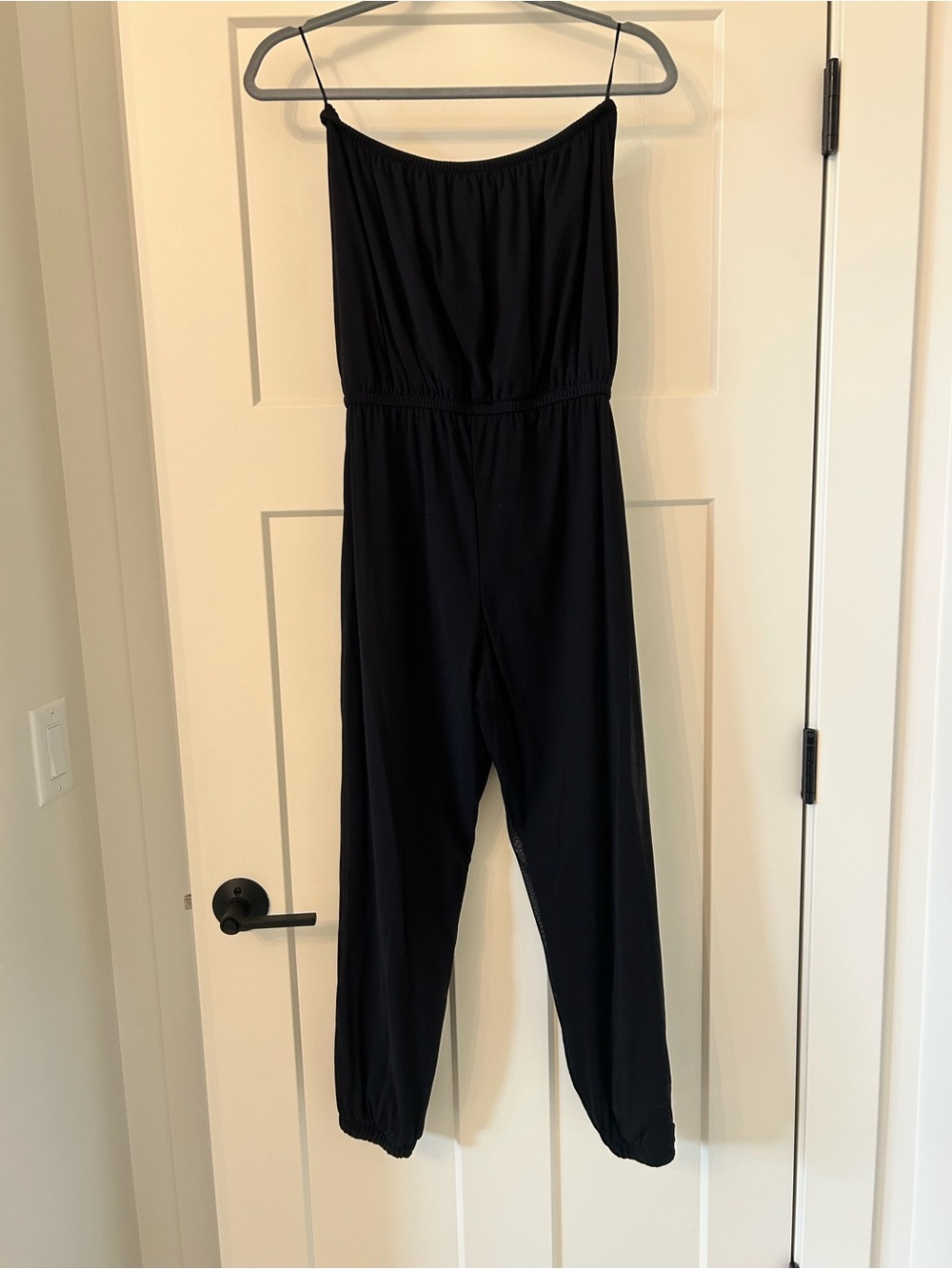 Sweet Pea Black Strapless Jumpsuit with Elastic Waist